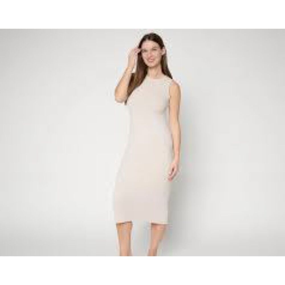 Barefoot Dreams CozyChic Ultra Lite Ribbed Midi Dress Size S *flawed*